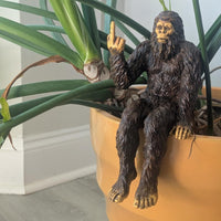Bigfoot ‘Flipping The Bird’ Sasquatch Yeti Statue Indoor/Outdoor for Patio, Deck, Home, Office 10 in H Shelf Sitter Figurine