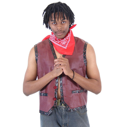 The Warriors Gang Member Emblem Leather Vest Jacket and Bandana