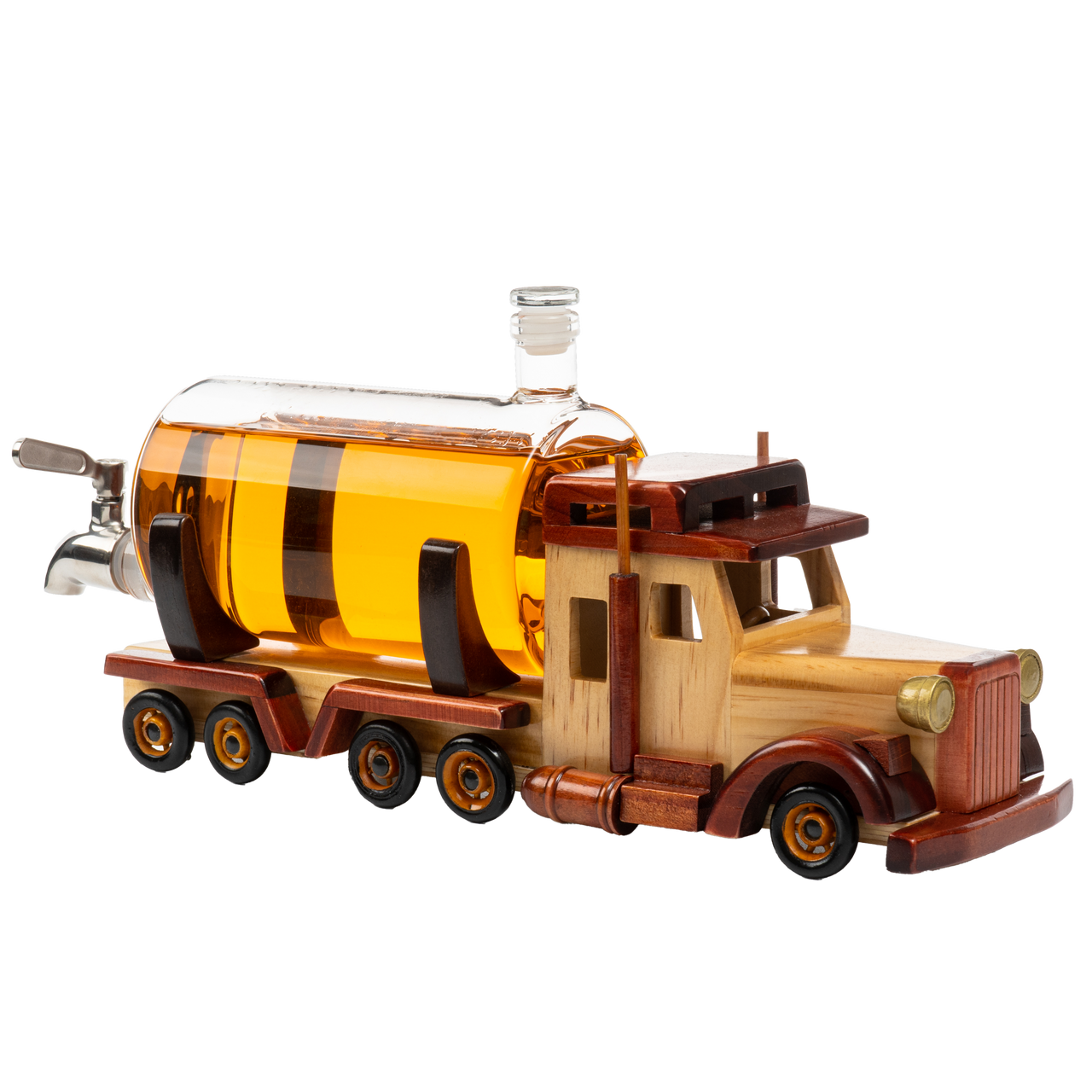 Truck Wine & Whiskey Decanter for Wine Bourbon Scotch or Whiskey Fathers Trucker Gift 1000ml 18"L by The Wine Savant - Trucker Gifts, Truck Driver Gifts, Truck Figurine for Home Bar-0