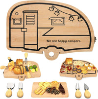 Bigfoot or RV Bamboo Board for Charcuterie, Foldable Cutting Board, Flexible Cheeseboard Serving Tray, Gift Ideas for New Home, Christmas, Women Birthday