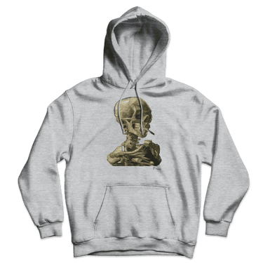 Van Gogh Skull of a Skeleton with Burning Cigarette 1886 Unisex Hoodie-4