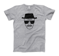 Walter White With Porkpie Hat and Sunglasses Sketch T-Shirt-3