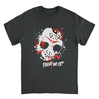 Friday the 13th Mask Splatter Black T-Shirt