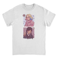 Wednesday Ghouls Stacked White T-Shirt