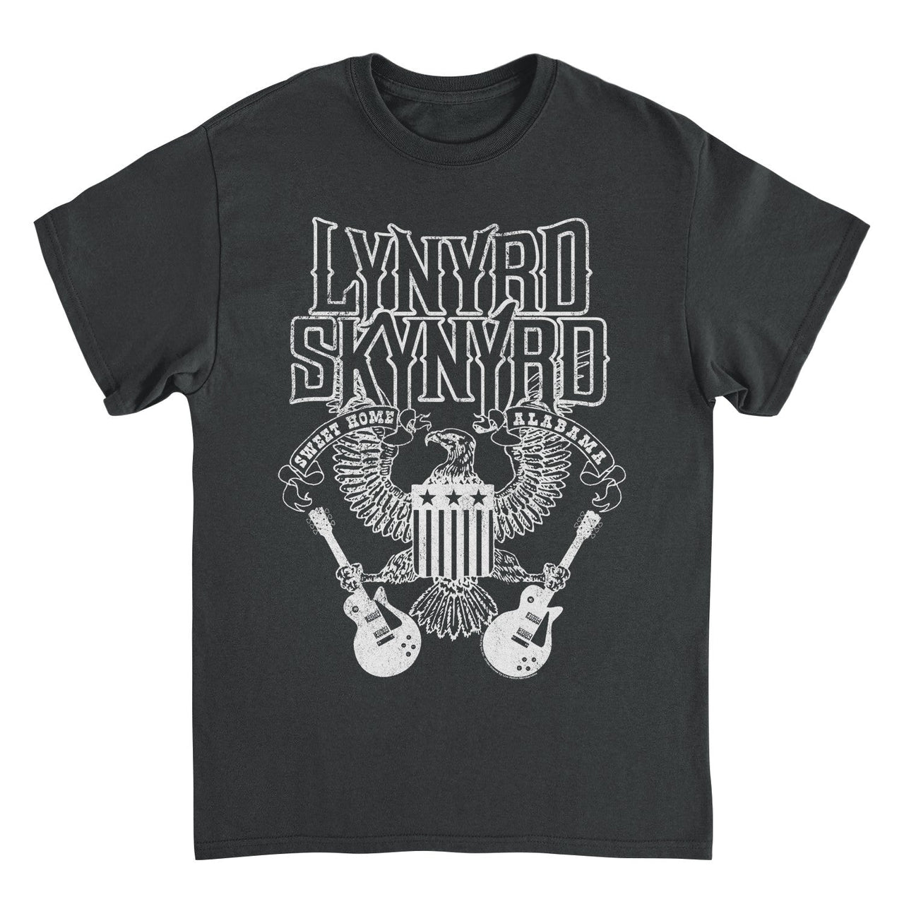 Lynyrd Skynyrd Guitars American Shield White Black T-Shirt