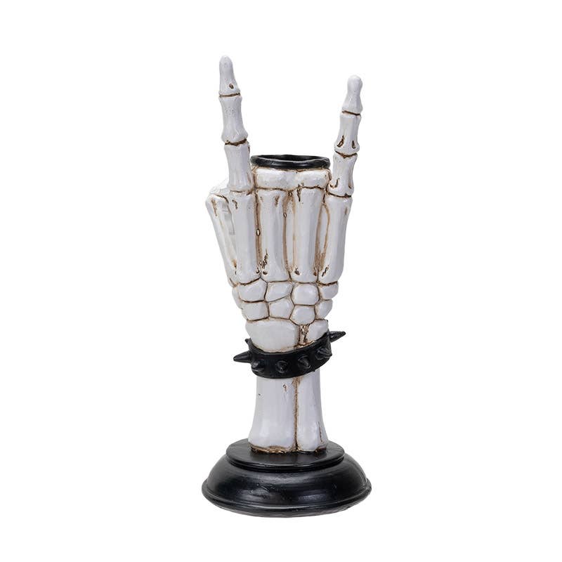 Rock on Skeleton Candleholder