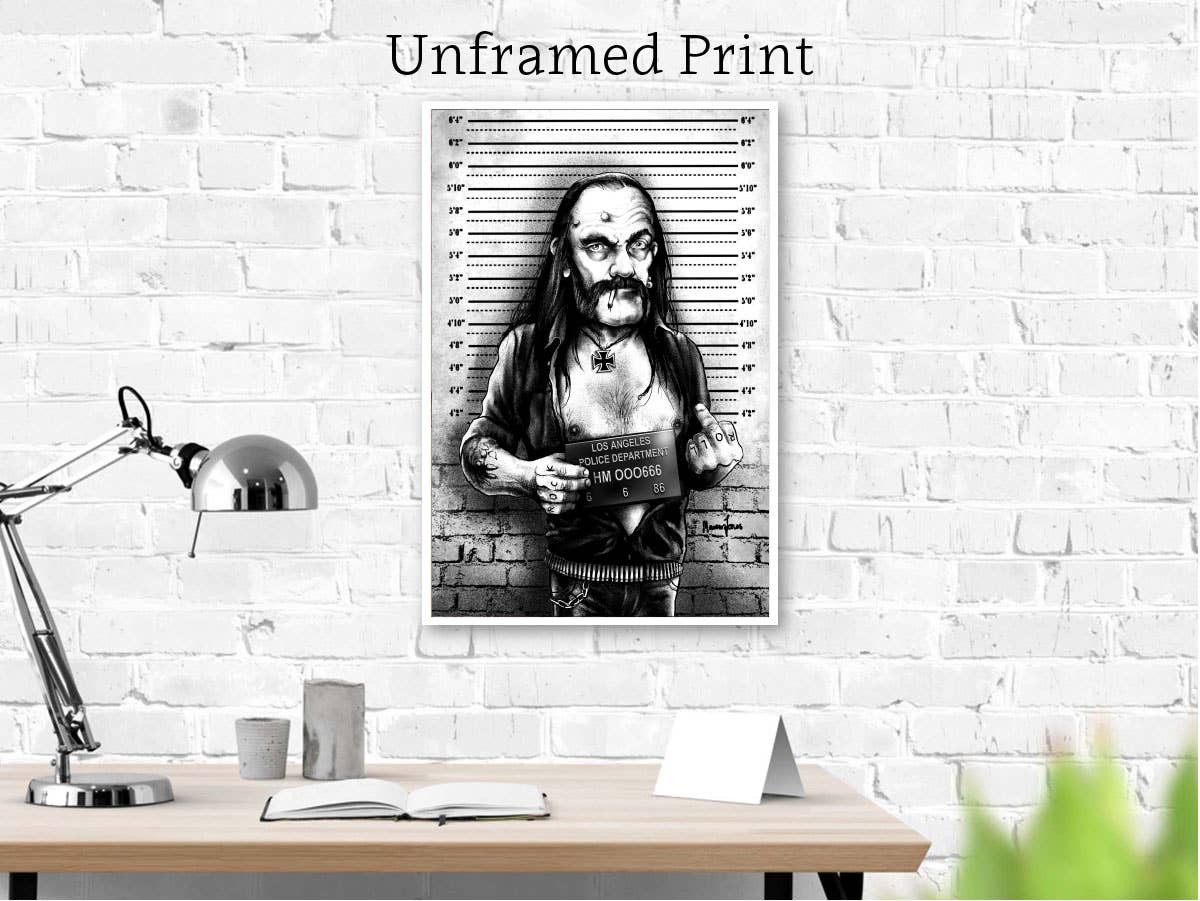 Lemmy Mugshot - Lemmy Kilmister Motorhead Art Print