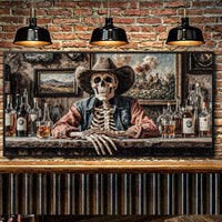 Skeleton Cowboy Western Saloon Wall Art