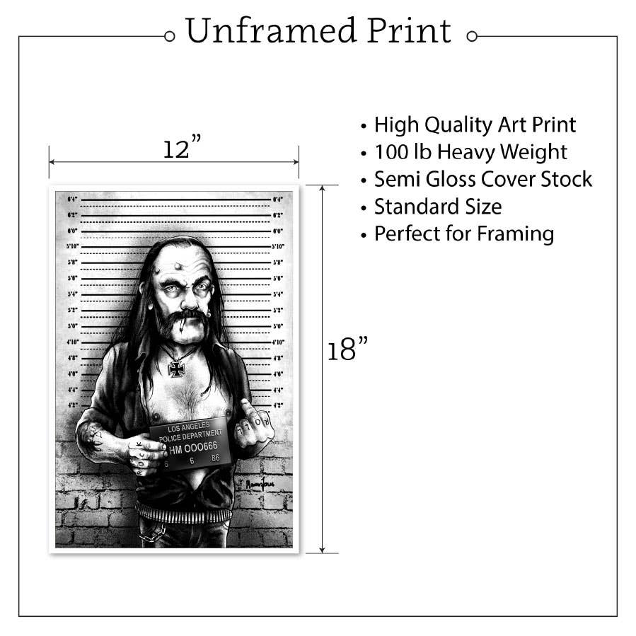 Lemmy Mugshot - Lemmy Kilmister Motorhead Art Print