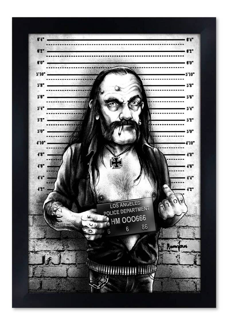 Lemmy Mugshot - Lemmy Kilmister Motorhead Art Print