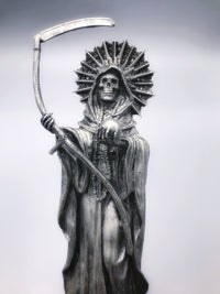 Santa Muerte Statue, Hand Painted Sculpture | Mexican Saint of Death Altar Statue | Gothic Figurine, Dia de los Muertos Decor