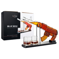 Gifts for Men Dad, Guns Whiskey Decanter Set for Men - Gun Decanter, Detachable Magazine & 2 Bullet Shot Glasses, Liquor Dispenser for Bar, Cool Anniversary Birthday Military Present Ideas-0