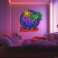 Paradise Metal Neon Wall Art- LN0012