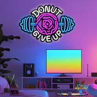 Donut Give Up Metal Neon Wall Art- LN0075