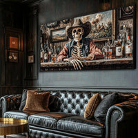Skeleton Cowboy Western Saloon Wall Art