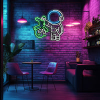 Alien and Astronaut Metal Neon Wall Art- LN0047