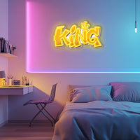 UV Printed King Neon Wall Art- LV0027