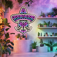 Muertos Skull Metal Neon Wall Art- LN0002