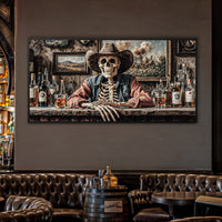 Skeleton Cowboy Western Saloon Wall Art