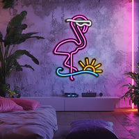 Cool Flamingo Metal Neon Wall Art- LN0018