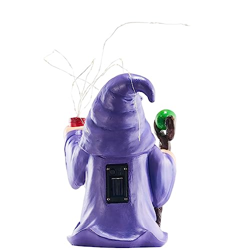 Resin Gnome Statue Outdoor Decor Waterproof Firework Solar LED Lights Gnomes Garden Sculpture Decorations for Outside Lawn Patio Yard Ornament Gifts (Gnome)