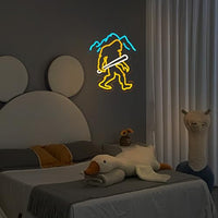 Bigfoot Neon Sign Sasquatch Neon Sign for wall decor Bedroom Game Room Wall Decor Gifts for Kids Children(15.6x12.6 Inch)