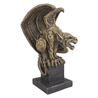 Design Toscano Abbadon Gothic Gargoyle Indoor/Outdoor Garden Statue on Celtic Base, 12 Inches Tall, Cast Stone Resin, Two Tone Stone Finish