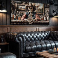 Skeleton Cowboy Western Saloon Wall Art