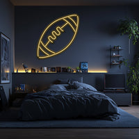 American Football Ball Metal Neon Wall Art- LN0114