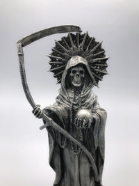 Santa Muerte Statue, Hand Painted Sculpture | Mexican Saint of Death Altar Statue | Gothic Figurine, Dia de los Muertos Decor