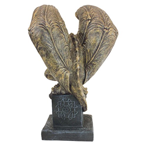 Design Toscano Abbadon Gothic Gargoyle Indoor/Outdoor Garden Statue on Celtic Base, 12 Inches Tall, Cast Stone Resin, Two Tone Stone Finish
