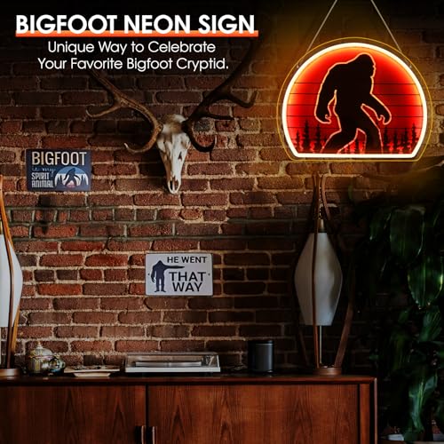 Bigfoot Neon Sign, Bright Dimmable USB Powered