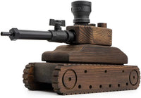 Tank Handcrafted Liquor Dispenser - The Wine Savant - Industrial Pipe Mahogany Wood Whiskey Decanter - Bar Accessories For Home Gifts for Him, Veteran's Day, Military Appreciation, Home Bar Gift-4
