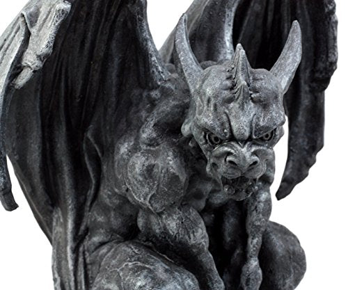 Ebros Gift Large Cathedral Guardian Crouching Winged Gargoyle Statue 12.5" H Gothic Warden Protector from Evil Spirits Underworld Dark Arts Fantasy Sculpture