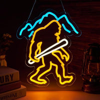 Bigfoot Neon Sign Sasquatch Neon Sign for wall decor Bedroom Game Room Wall Decor Gifts for Kids Children(15.6x12.6 Inch)