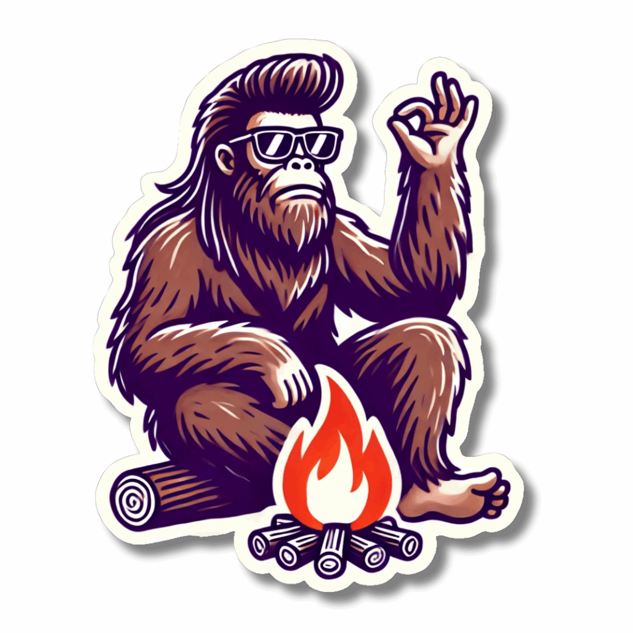 3" Funny Bigfoot Camping Outdoor Bumper Sticker Decal-0