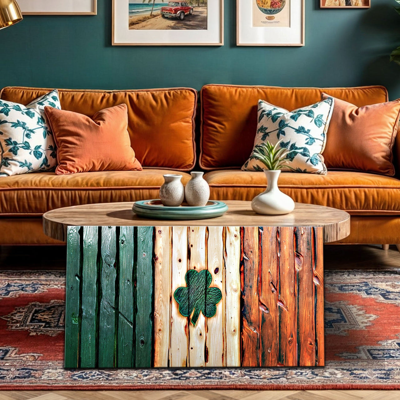 Irish Shamrock Glory Wooden Flag Wall Art