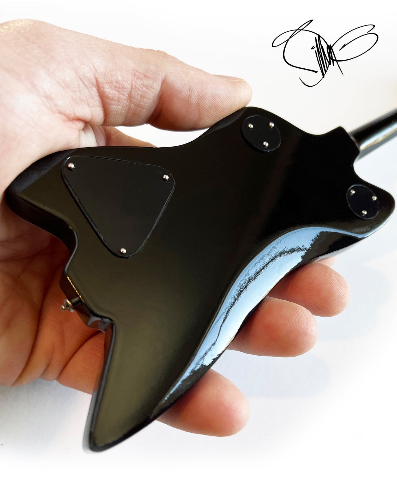 Billy F Gibbons AUTOGRAPHED Signature Billy Bo Gretsch Miniature Guitar Model Replica Collectible