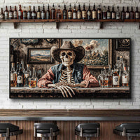 Skeleton Cowboy Western Saloon Wall Art
