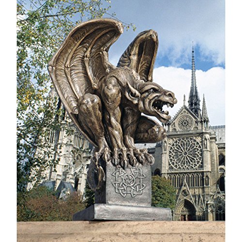 Design Toscano Abbadon Gothic Gargoyle Indoor/Outdoor Garden Statue on Celtic Base, 12 Inches Tall, Cast Stone Resin, Two Tone Stone Finish