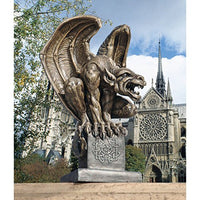 Design Toscano Abbadon Gothic Gargoyle Indoor/Outdoor Garden Statue on Celtic Base, 12 Inches Tall, Cast Stone Resin, Two Tone Stone Finish