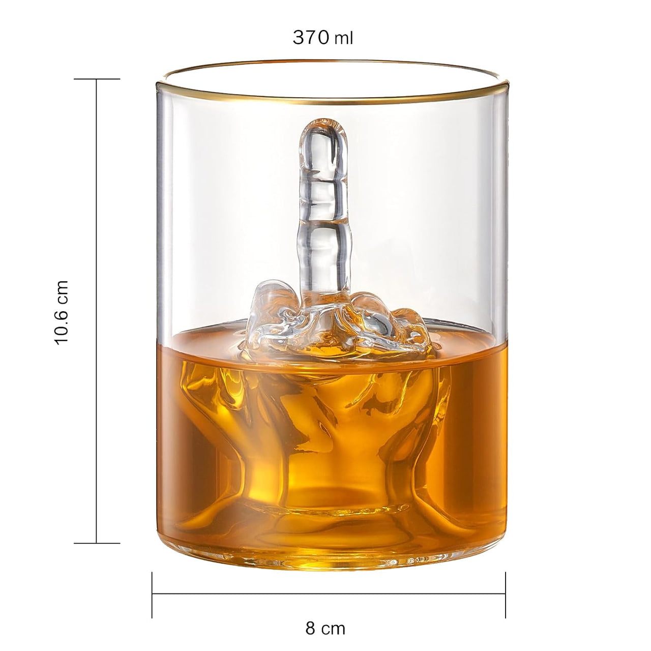 Middle Finger Gifts Whiskey Glass | SINGLE | Novelty Whiskey & Wine, Funny Gift for that Someone You Love! Middle Finger Gift For Adults, Flip Off, Funny Gag Gifts (12.5 OZ)-4