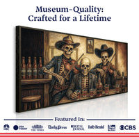 Cowboy Skeletons Western Bar Wall Art