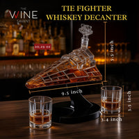 Galactic Command Cruiser Decanter Set | Handmade Glass | 17 Oz-1