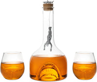 Shark Wine & Whiskey Decanter & Glasses Set by The Wine Savant - 1000ml Shark Decanter with 2 10oz Glasses - Shark Figurine, Aquatic Home Decor, Whiskey Gifts for Sea Lovers, Nautical Gifts, Gift Set-4