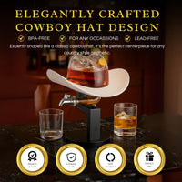 The Wine Savant Cowboy Hat Decanter, Western Style Rustic Design Glass Liquor Container Barware Display - 800ml Clear-3