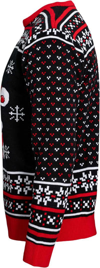 Skull Santa Claus Bones Lights and Snowflakes Sweater