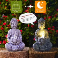 Solar Gothic Gargoyle Garden Statues: Outdoor Sculptures with Succulent Lights Decor for Patio Lawn Yard Art - Gifts for Mom Grandma