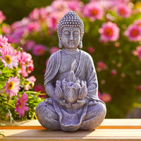 Solar Gothic Gargoyle Garden Statues: Outdoor Sculptures with Succulent Lights Decor for Patio Lawn Yard Art - Gifts for Mom Grandma