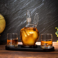 Peace Sign Wine and Whiskey Decanter 750ml With 2 10oz Glasses by The Wine Savant 9